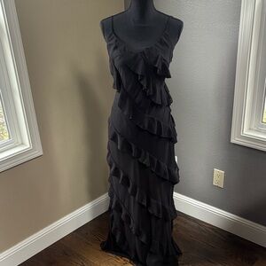 Petal & Pup Black Ruffle-Tier Maxi Dress